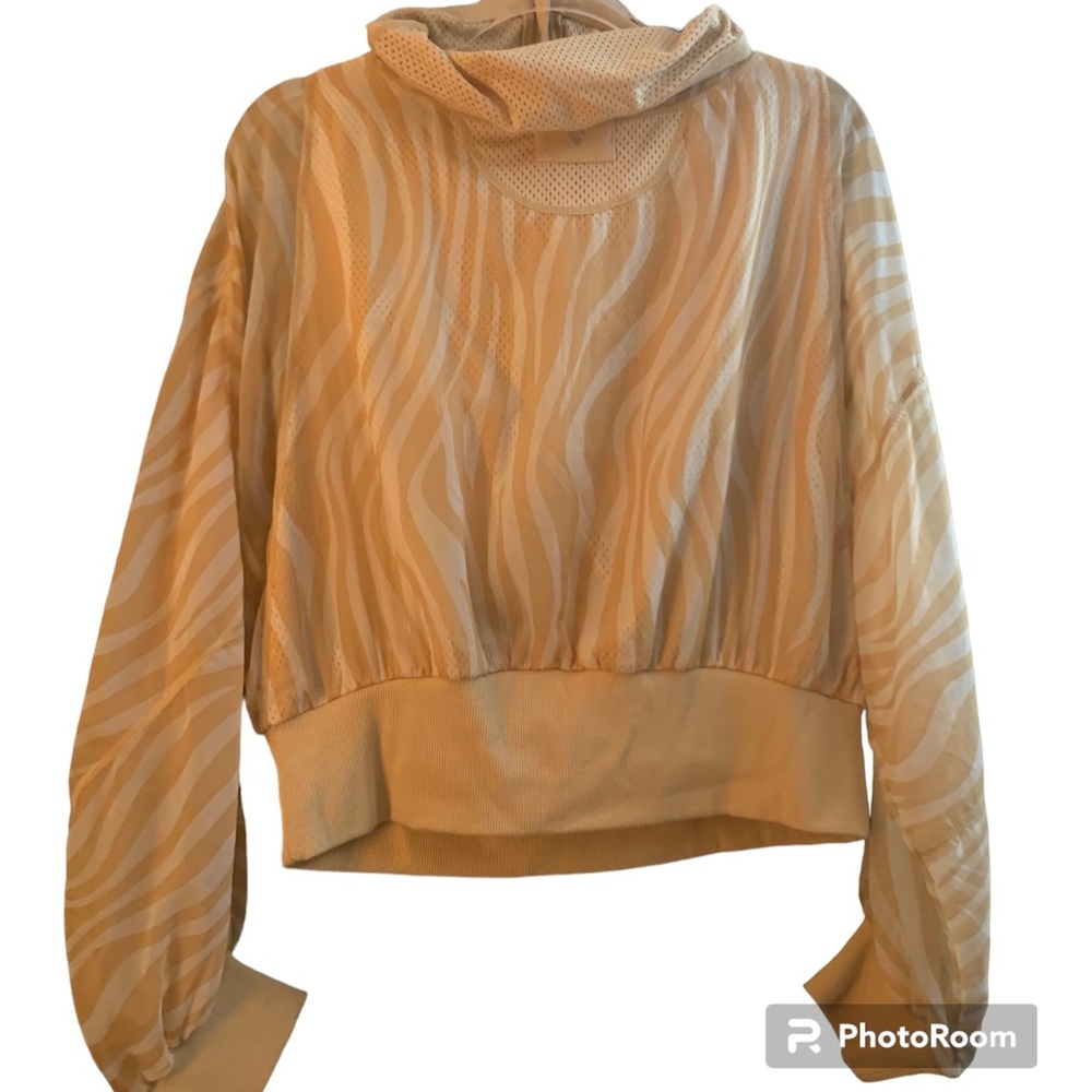 Free People Movement Tan Zebra Print Dolman Sleeve Pullover Windbreak - Picture 3 of 11